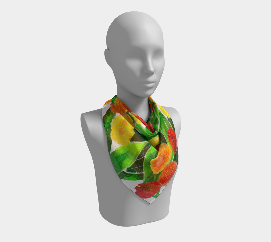 Mango Leaves and Marigolds | Scarf