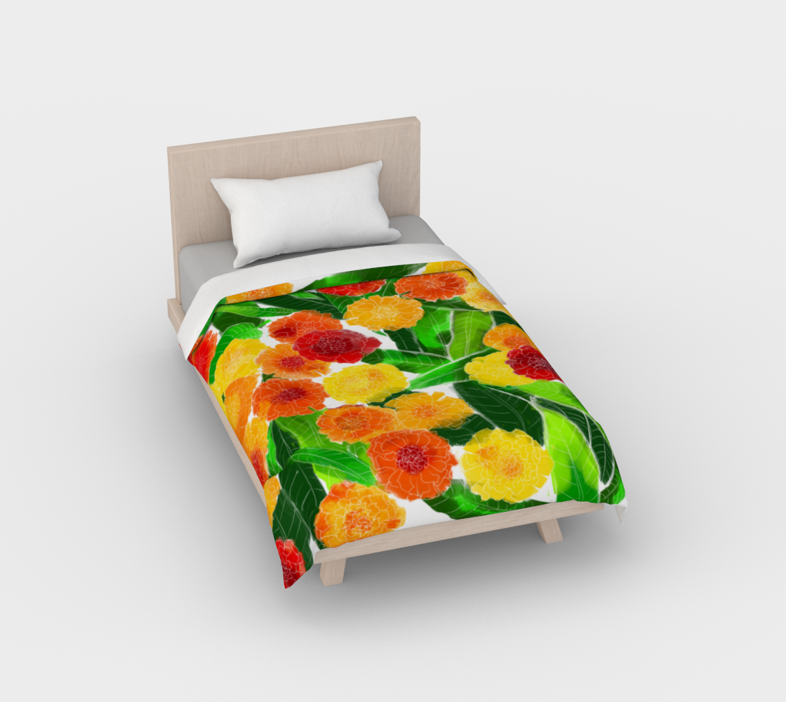 Mango Leaves and Marigolds | Duvet Cover