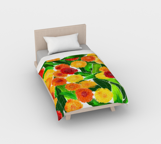 Mango Leaves and Marigolds | Duvet Cover