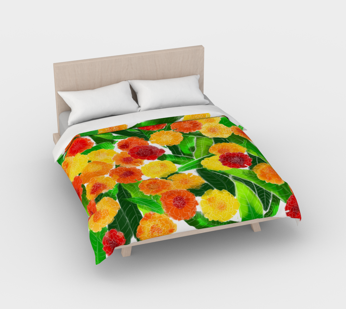 Mango Leaves and Marigolds | Duvet Cover