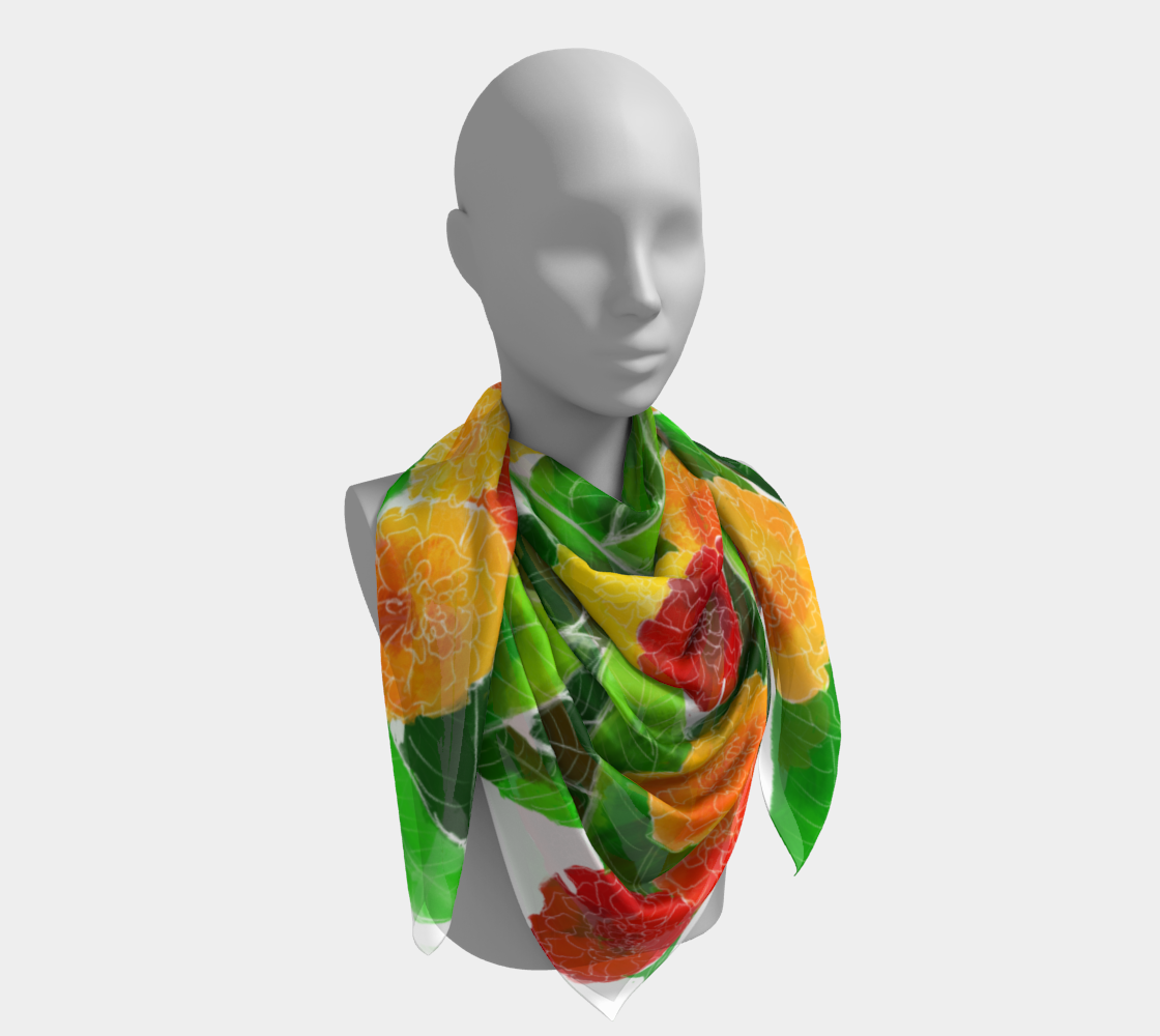 Mango Leaves and Marigolds | Scarf
