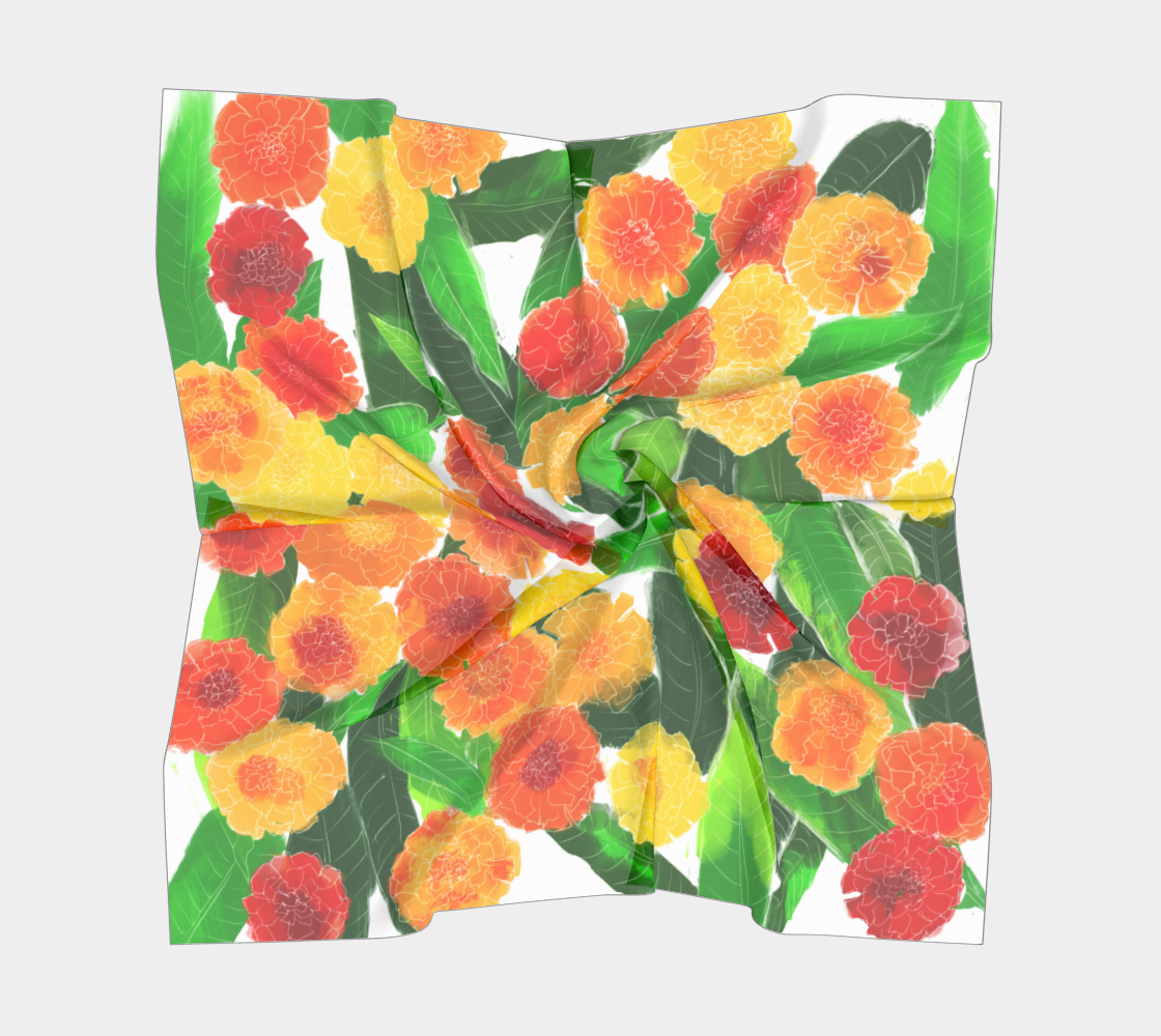 Mango Leaves and Marigolds | Scarf