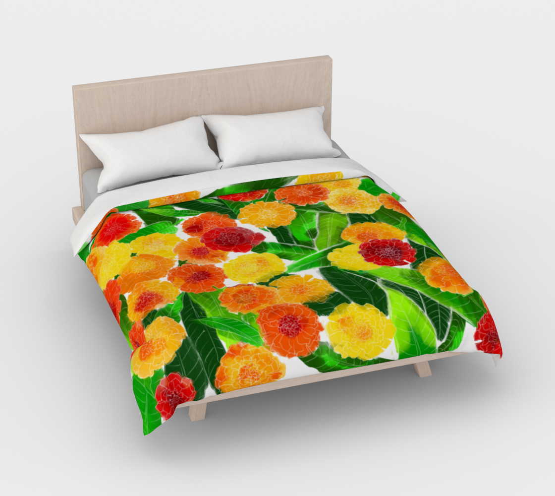 Mango Leaves and Marigolds | Duvet Cover